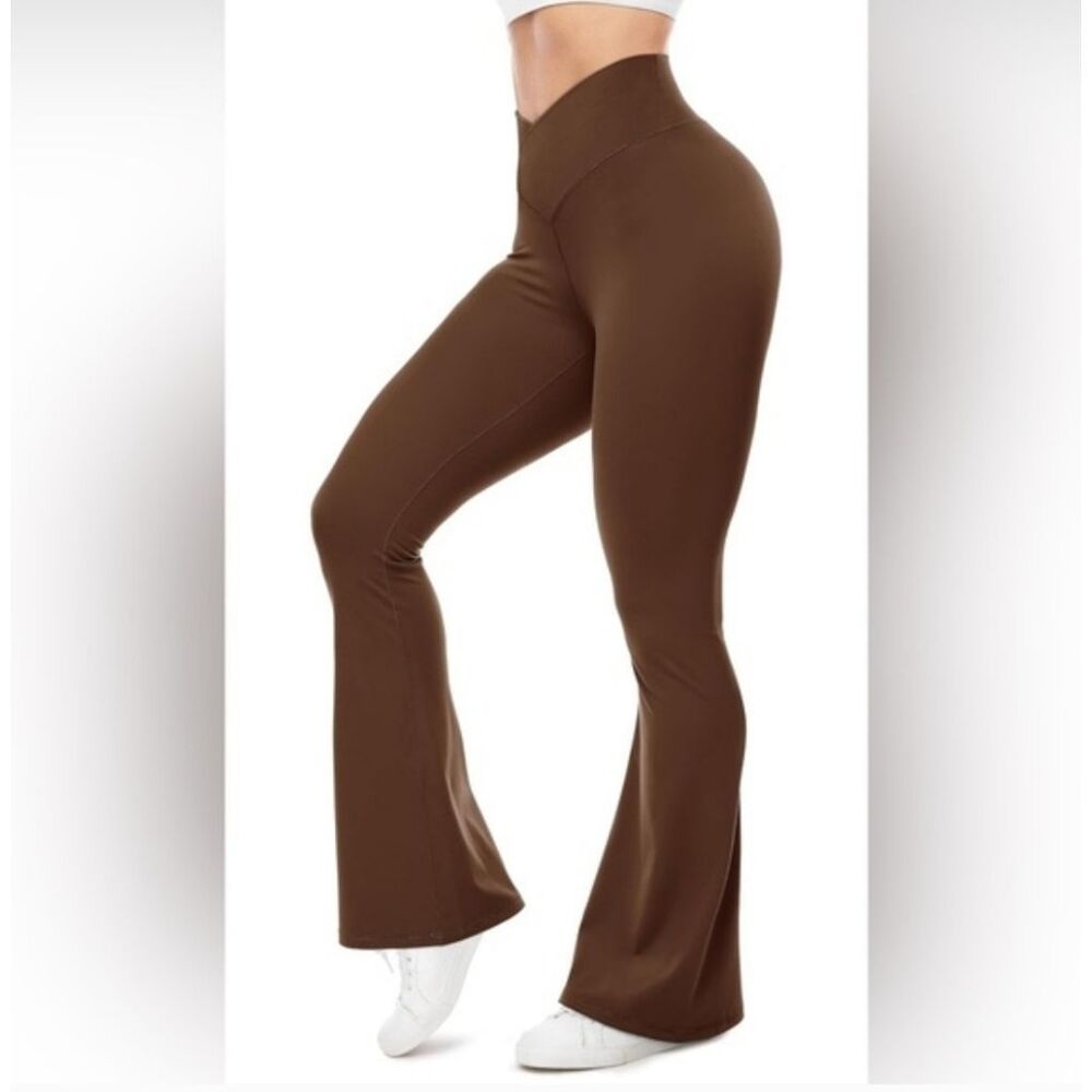 UEU High-Waist Flare Pants — Brown Size XXL NWT